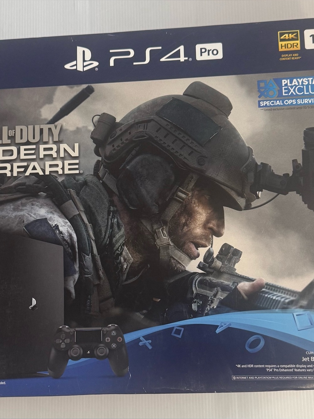 Sony PS4 Pro Jet Black Console with Matching Controller